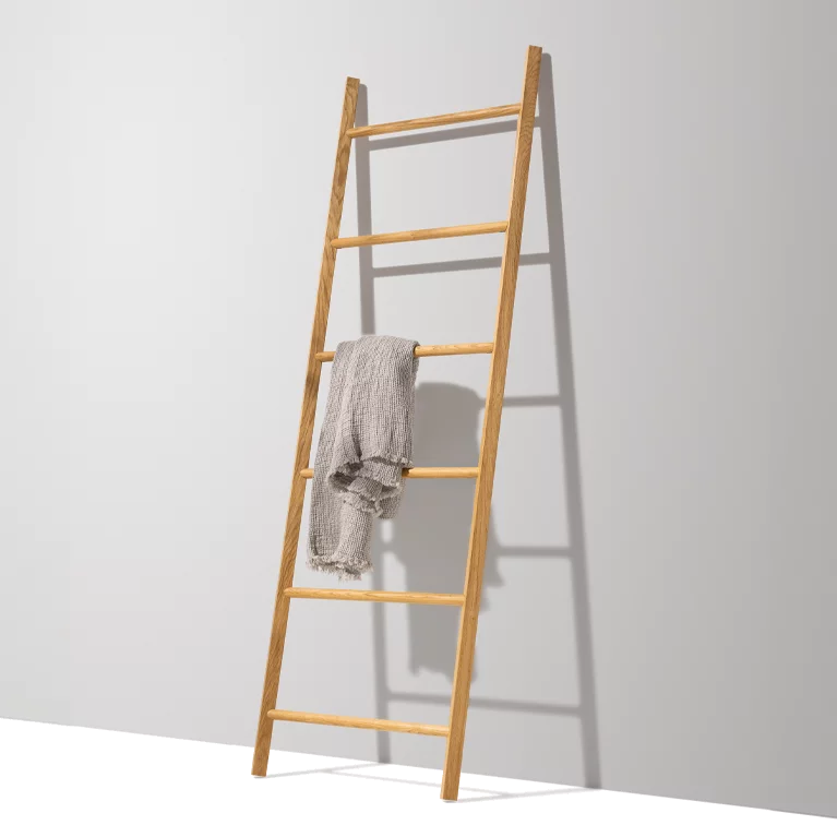 italic ladder in solid beech heartwood