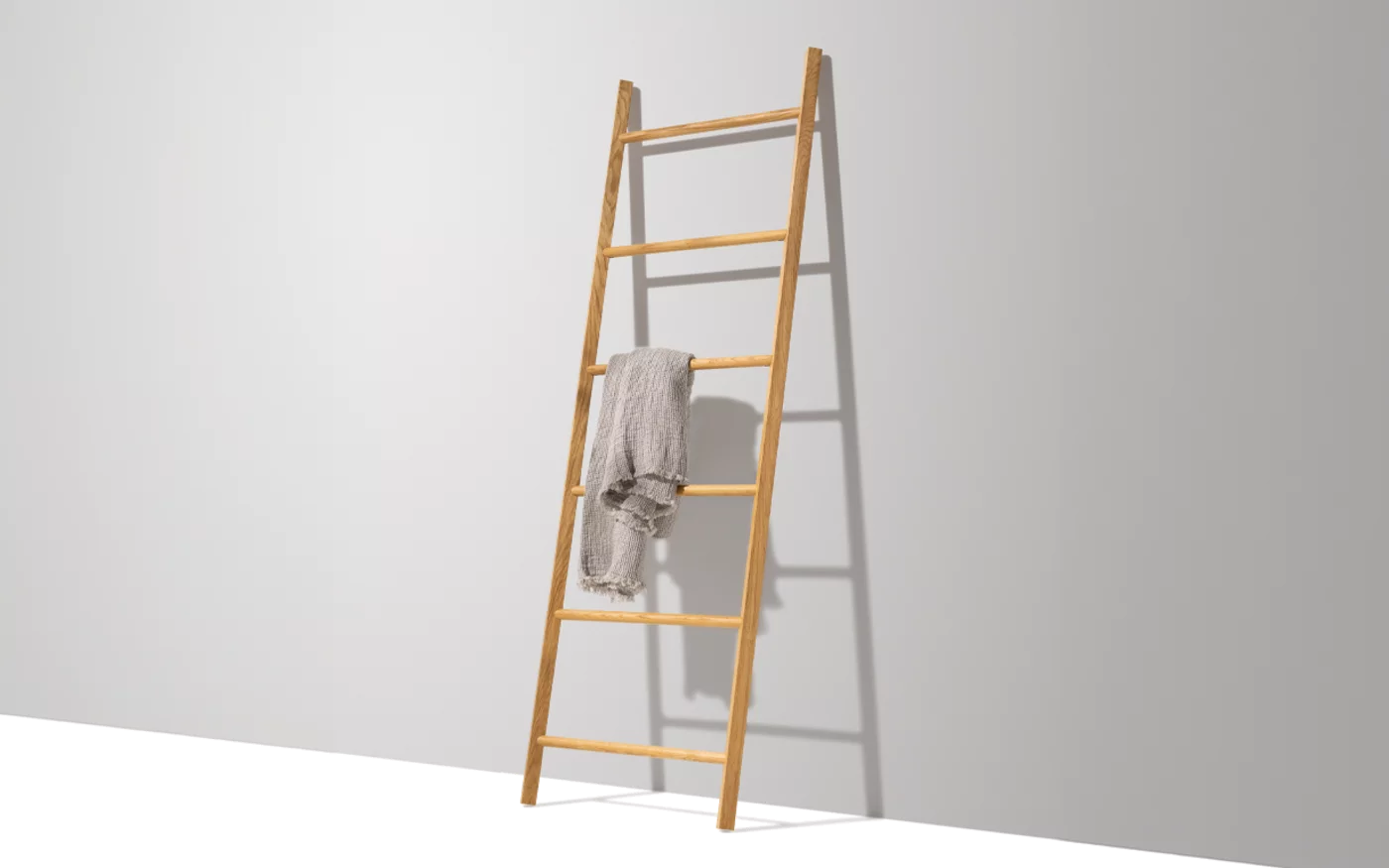 italic ladder in solid beech heartwood