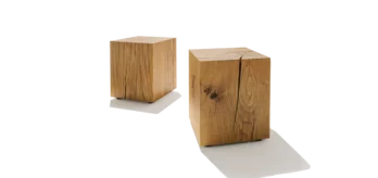 modern natural oak blocks as side tables