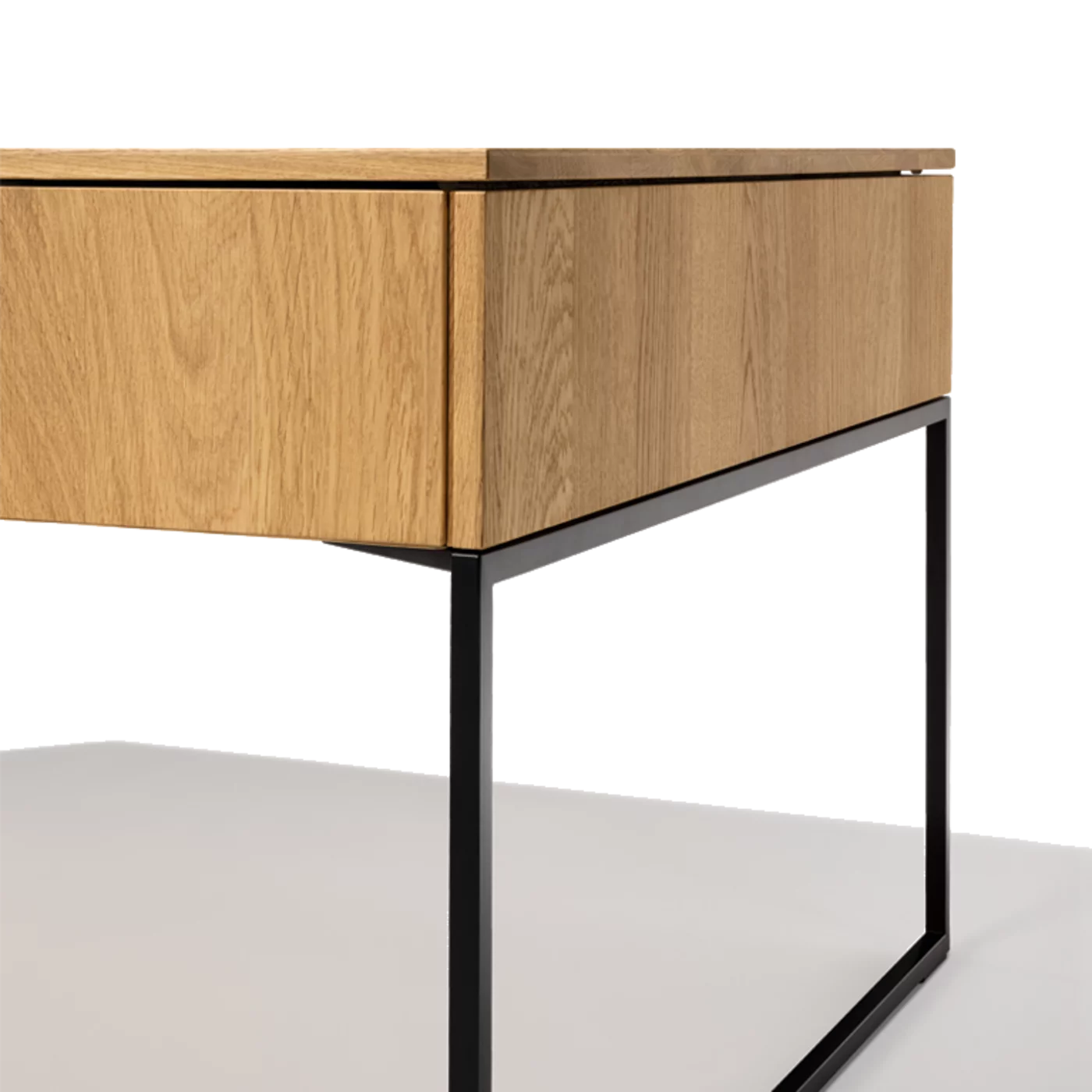 filigno Diele in Eiche Weißöl mit dem großen haiku Spiegelpaneel mit Beleuchtung