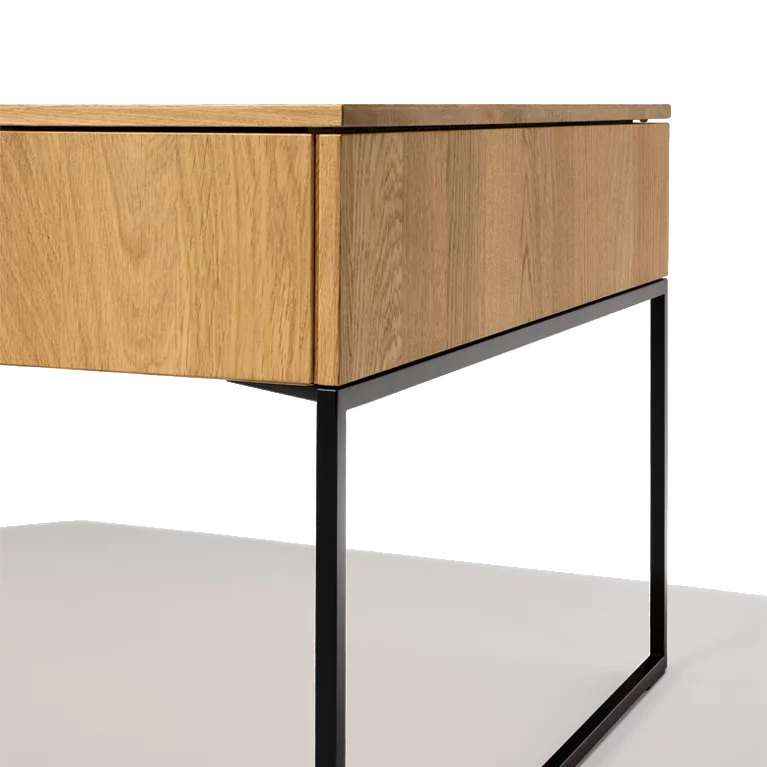 filigno Diele in Eiche Weißöl mit dem großen haiku Spiegelpaneel mit Beleuchtung