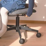 height-adjustable children's desk chair with fabric, detailed view upholstered children's desk chair, height-adjustable with castors, detailed view