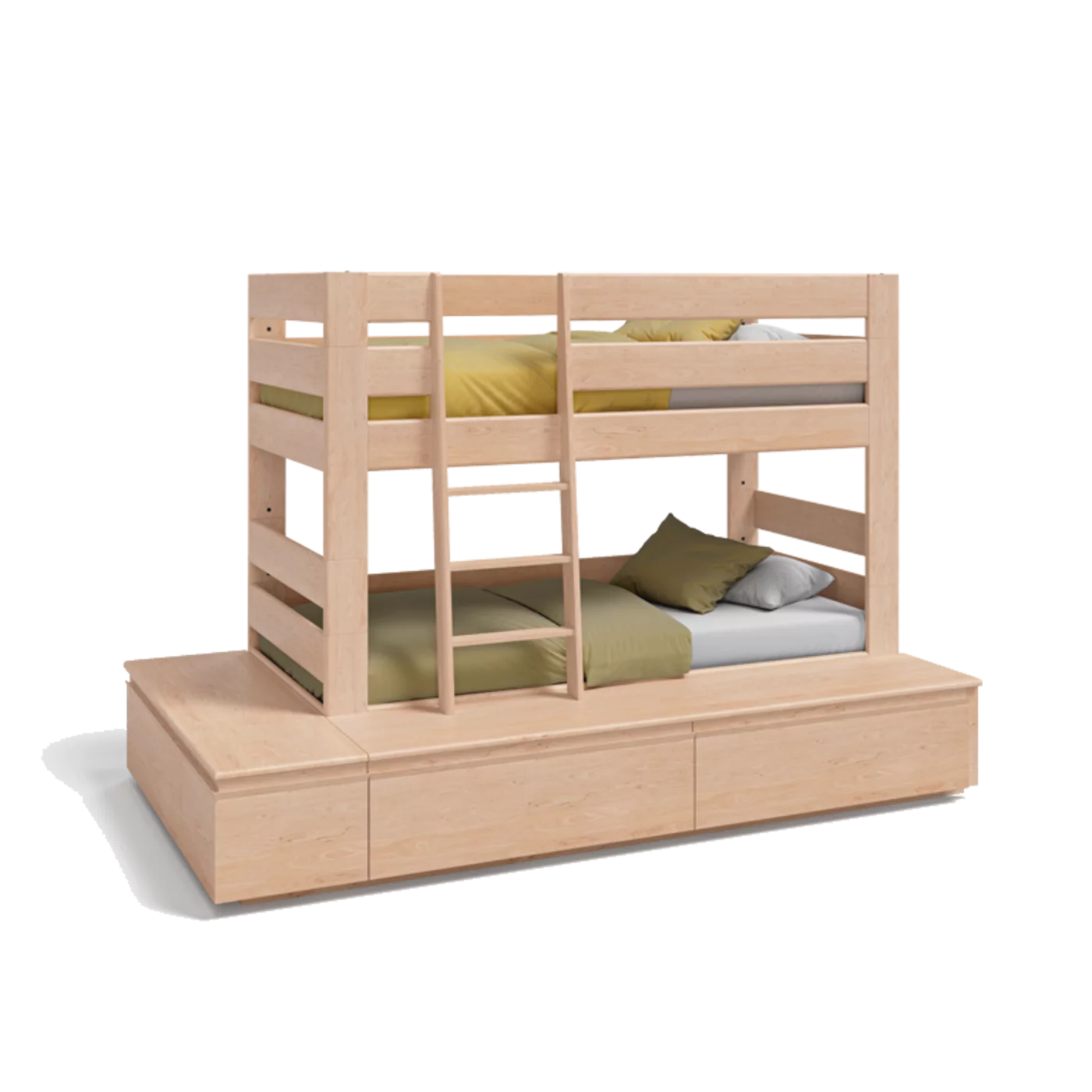 wooden bunk bed for children with storage space and shelves kids bunk bed in alder white oil natural wood with plenty of storage space and shelves