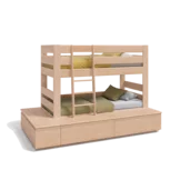 wooden bunk bed for children with storage space and shelves kids bunk bed in alder white oil natural wood with plenty of storage space and shelves