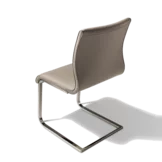 magnum cantilever chair with leather seat shell and shiny frame, rear view