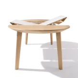 miró extendable round dining table in oak white oil