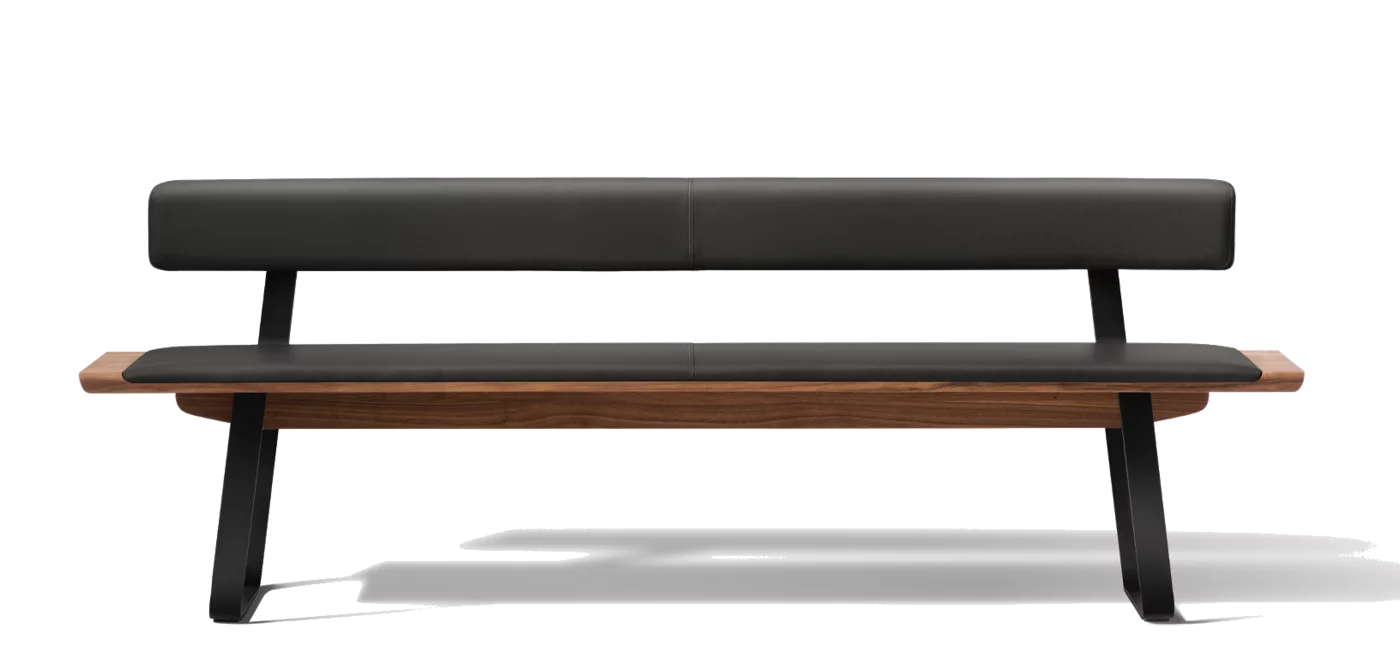 moderne nox Anrichte in Nussbaum mit durchgehender Glasfront