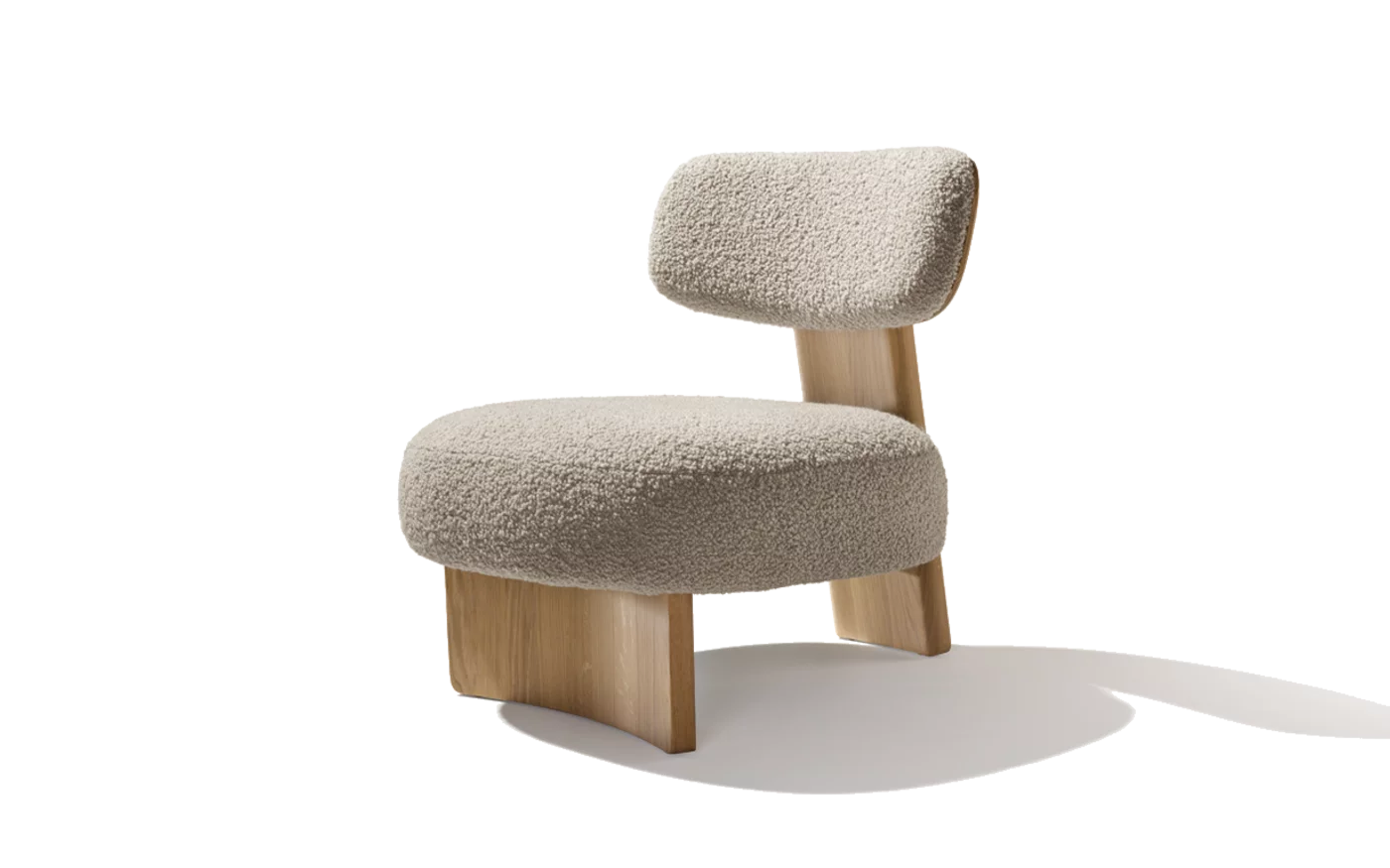 eleganter elliot Lounge Chair in Eiche Weißöl massiv mit Nimbus Stoff