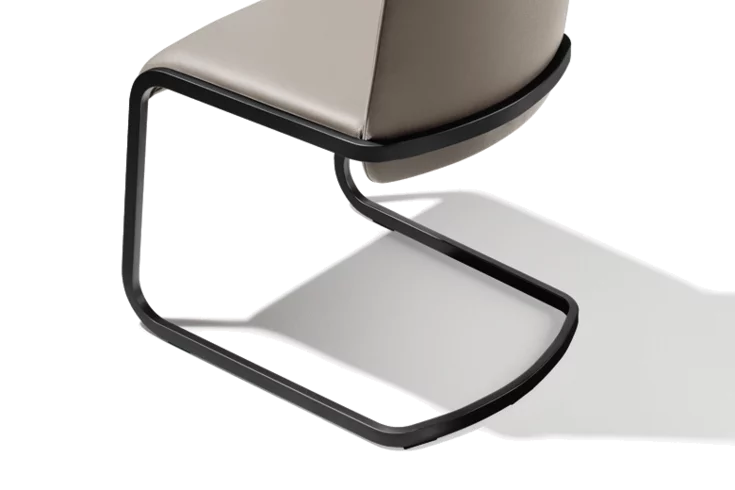 f1 cantilever chair upholstered with base frame in matt black