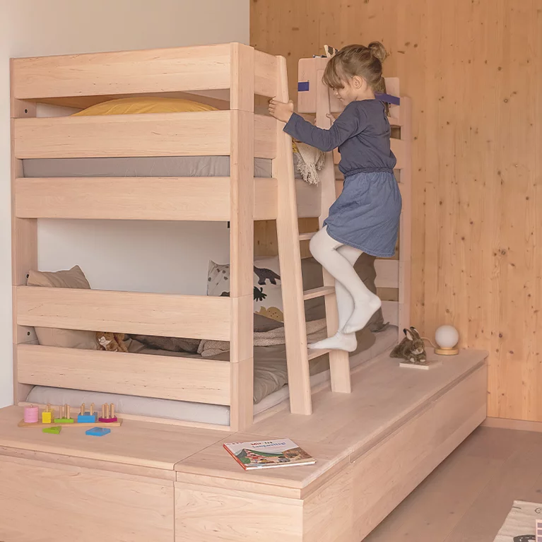 children's bunk bed solid wood with storage space bunk bed for children made of solid wood alder white oil with storage space