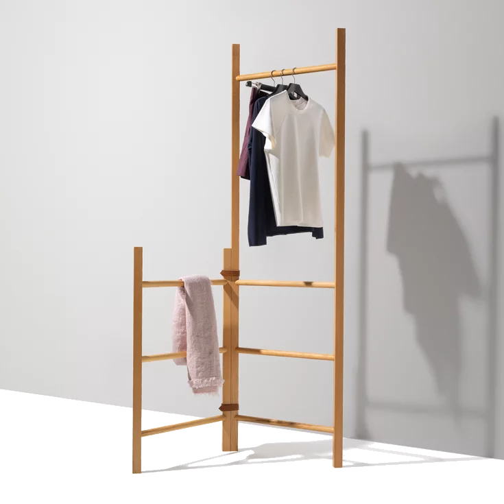 practical italic ladder connected in various sizes made of beech heartwood