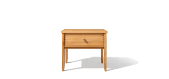 bedside cabinet sesam in beech with visible finger joints, front view