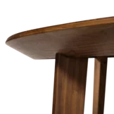 extendable, round miró dining table in walnut wood, detailed view