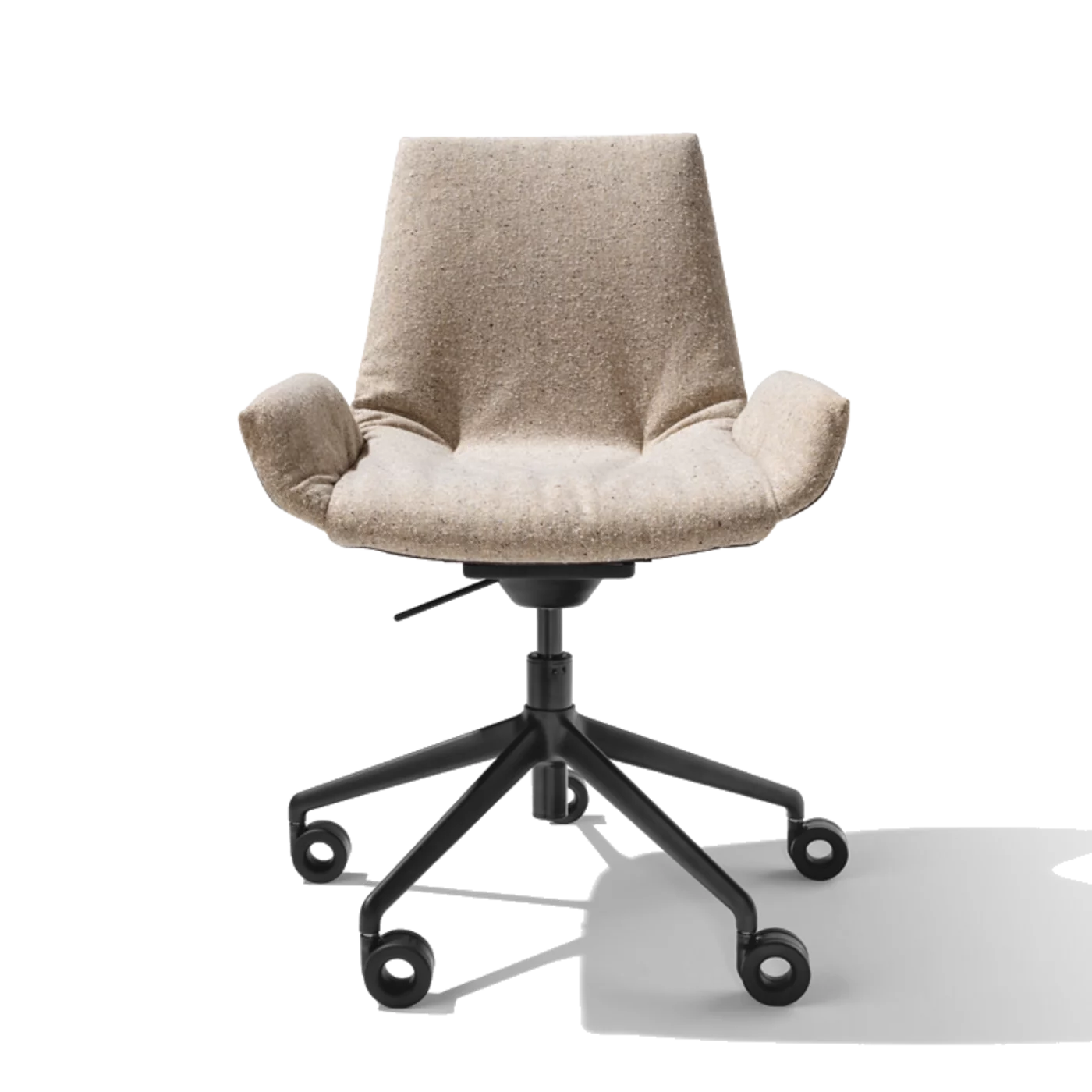 lui plus desk chair with swivel base black matt