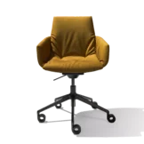 lui léger Homeoffice Schreibtisch Drehstuhl mit schwarzem Drehgestell auf Rollen