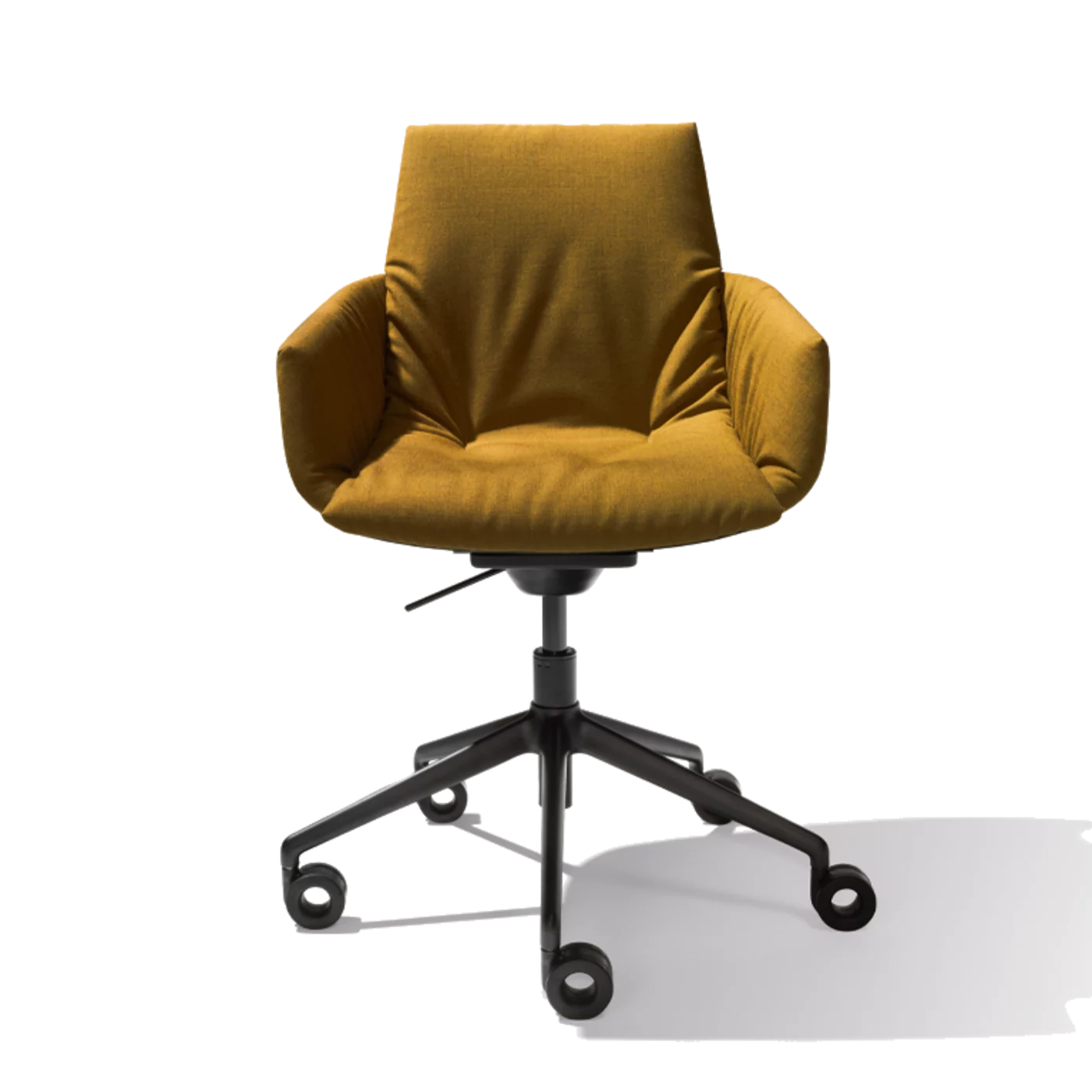 lui léger Homeoffice Schreibtisch Drehstuhl mit schwarzem Drehgestell auf Rollen