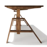 atelier Schreibtisch höhenverstellbar aus Massivholz Nussbaum