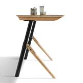 pisa desk is height adjustable and made of solid oak white oil