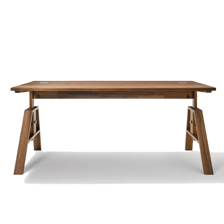 atelier desk in walnut with cable outlets