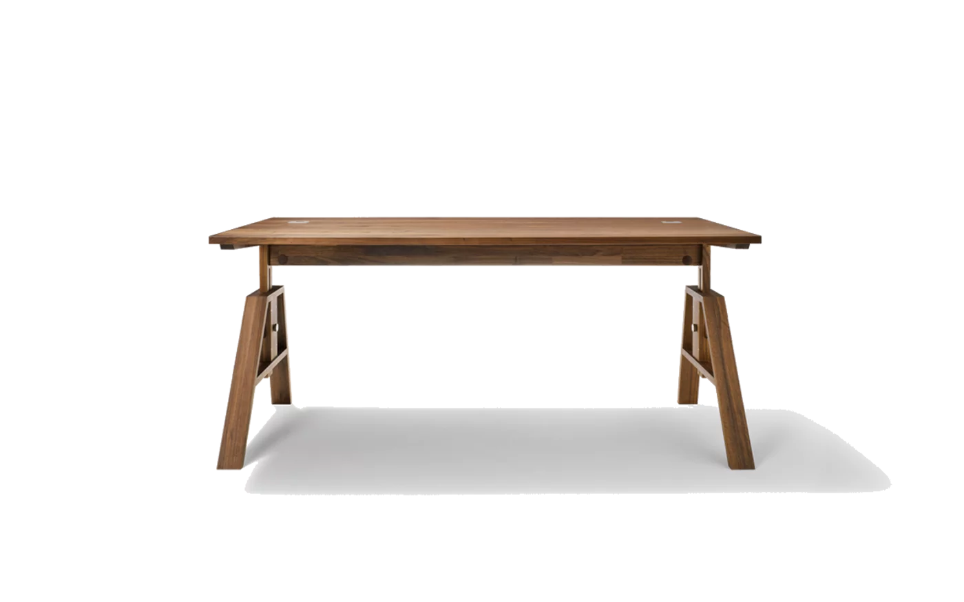 atelier desk in walnut with cable outlets