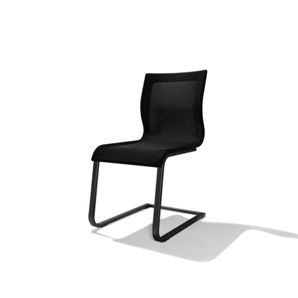 sedia a sbalzo con struttura di base nera opaca confortevole sedia a sbalzo in stricktex con struttura di base nera opaca