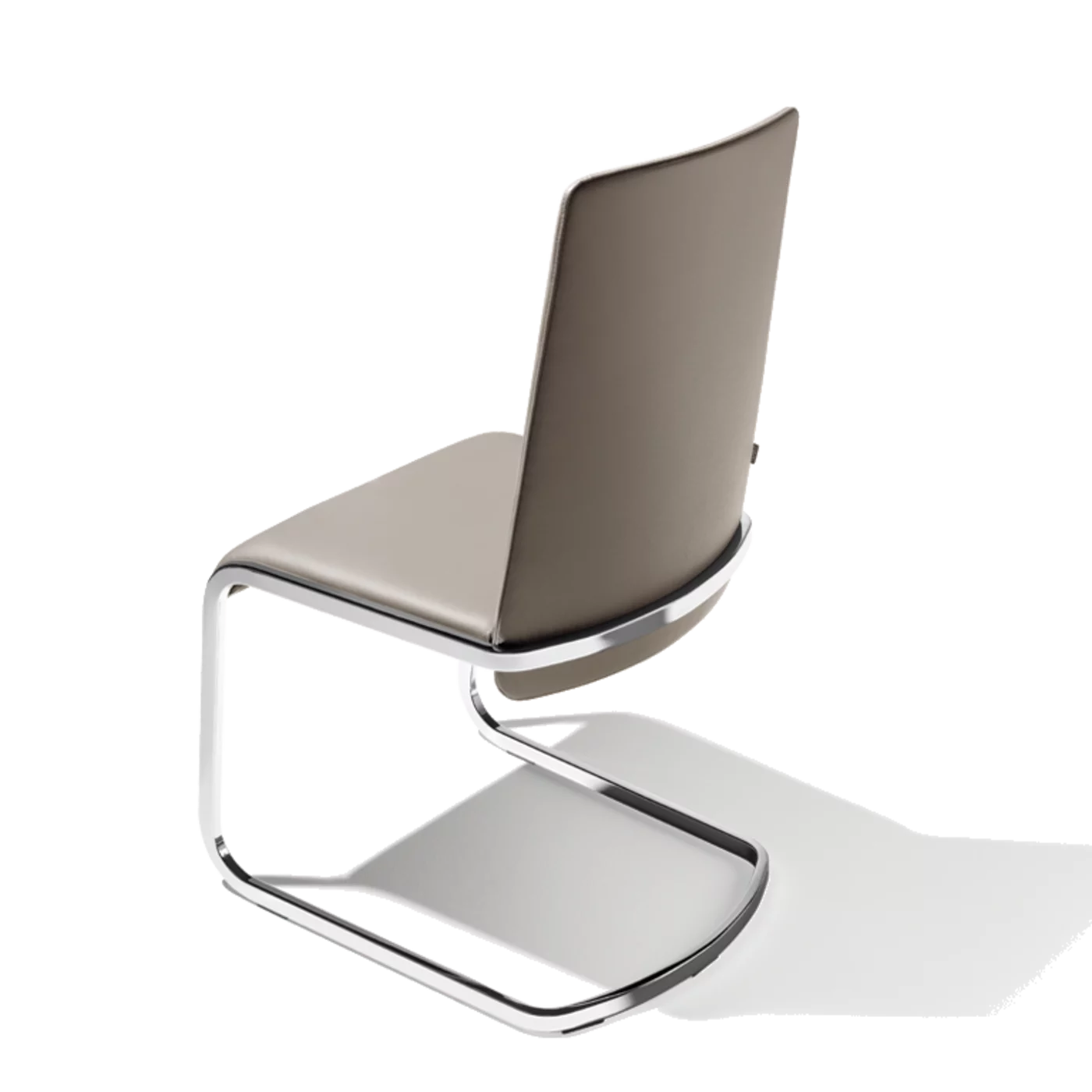 dining chair f1 cantilever chair, upholstered with base frame in polished stainless steel
