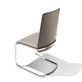 dining chair f1 cantilever chair, upholstered with base frame in polished stainless steel