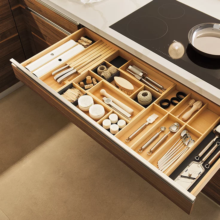 natural wood kitchen large drawer with drawer divider natural wood kitchen linee in walnut large drawer with drawer divider