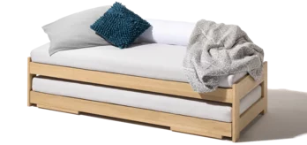 tandem bed in white solid oak