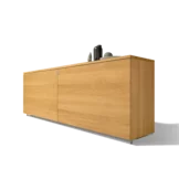 schlichtes cubus Sideboard in Eiche massiv mit Schiebetür