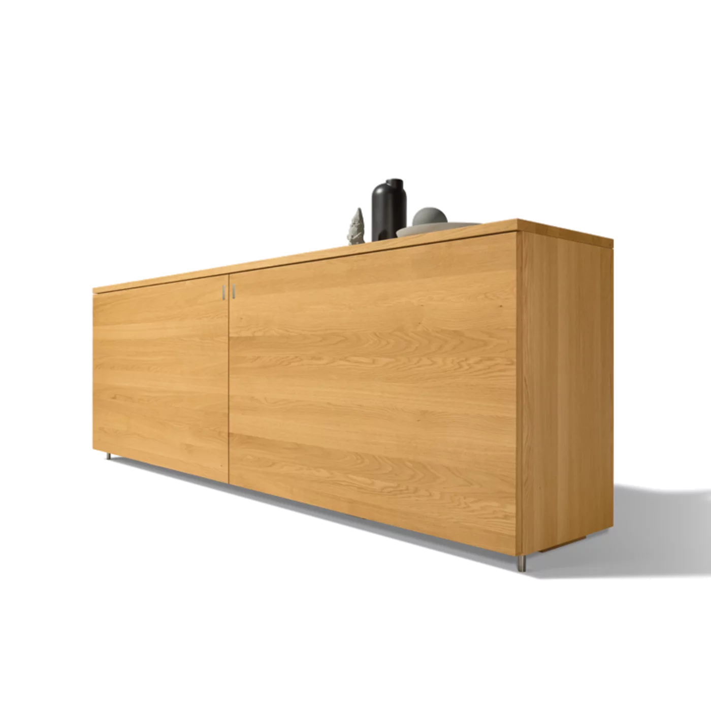 schlichtes cubus Sideboard in Eiche massiv mit Schiebetür