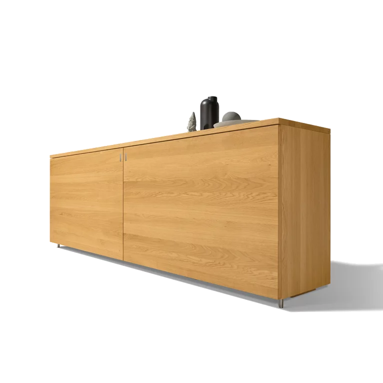 simple cubus sideboard in solid oak with sliding door