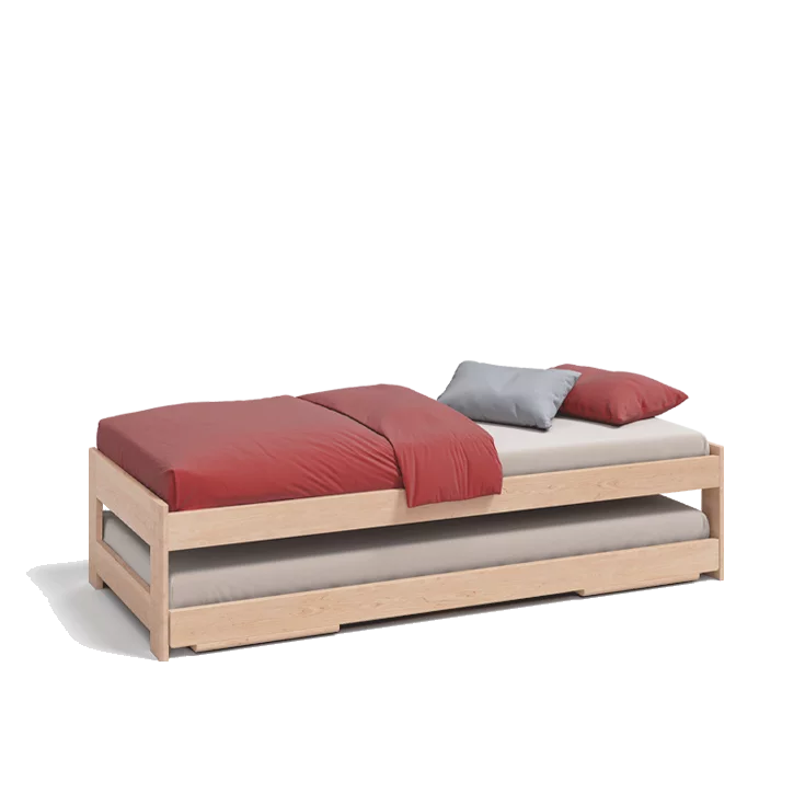 extendable children's tandem lounger made of wood children's tandem lounger made of wood alder white oil, extendable