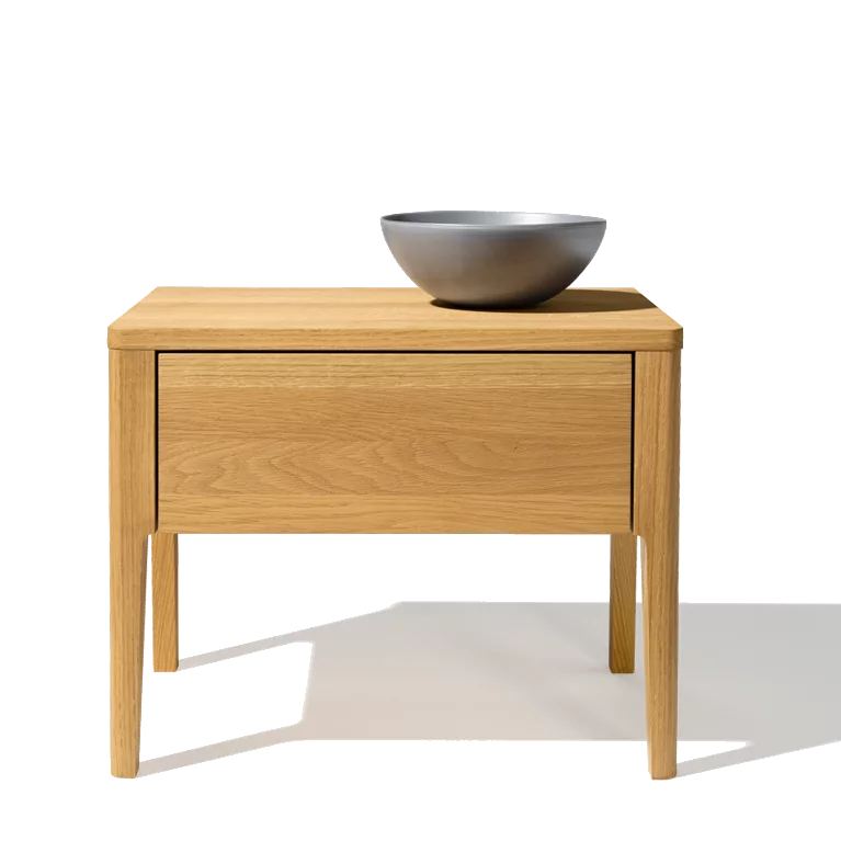 mylon bedside cabinet in oak with large drawer