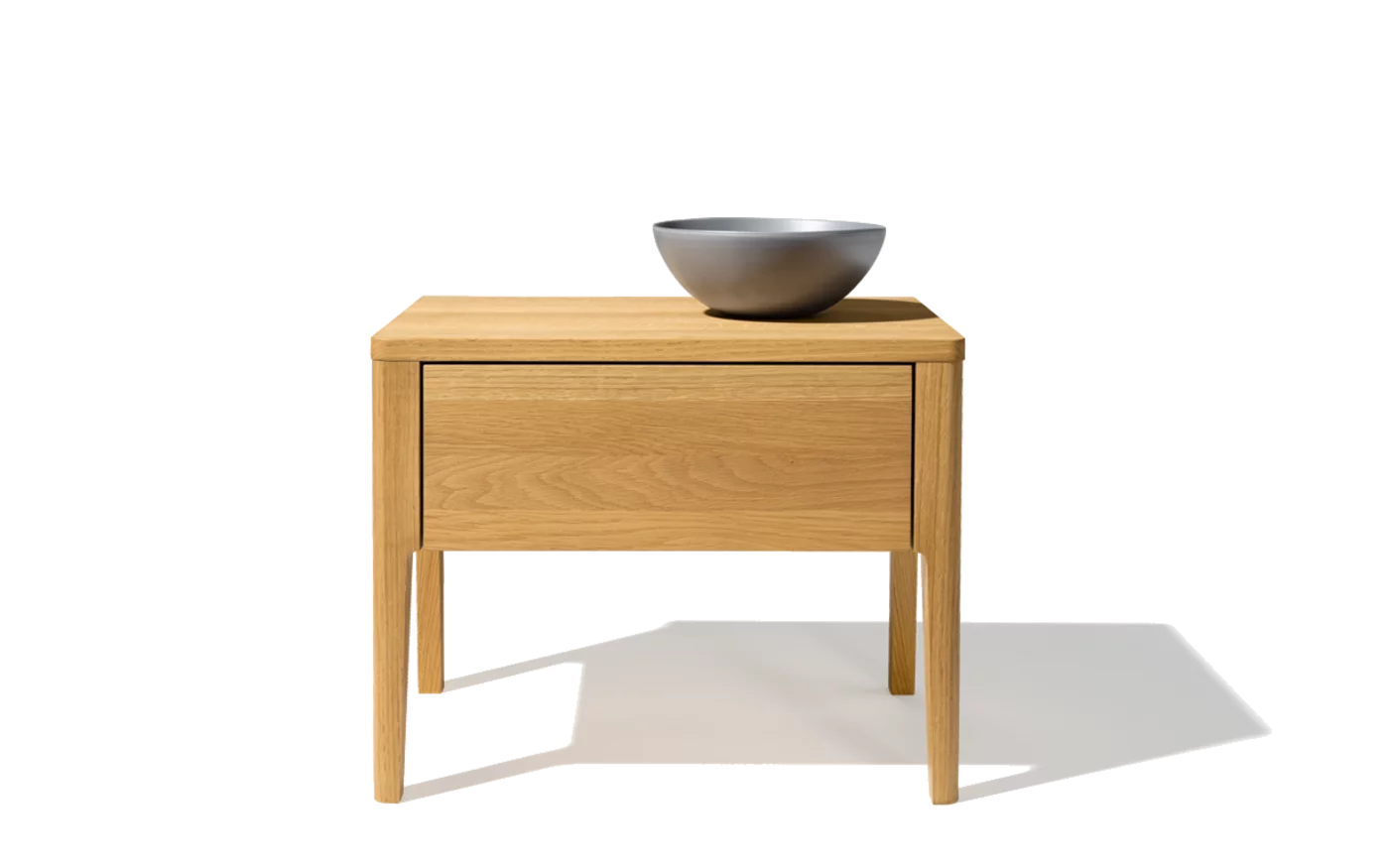 mylon bedside cabinet in oak with large drawer