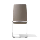 Esszimmerstuhl f1 Freischwinger gepolstert mit Fußgestell in Edelstahl glänzend, Seitenansicht