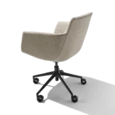 grand lui Bürodrehstuhl in Stoff mit Drehgestell schwarz matt