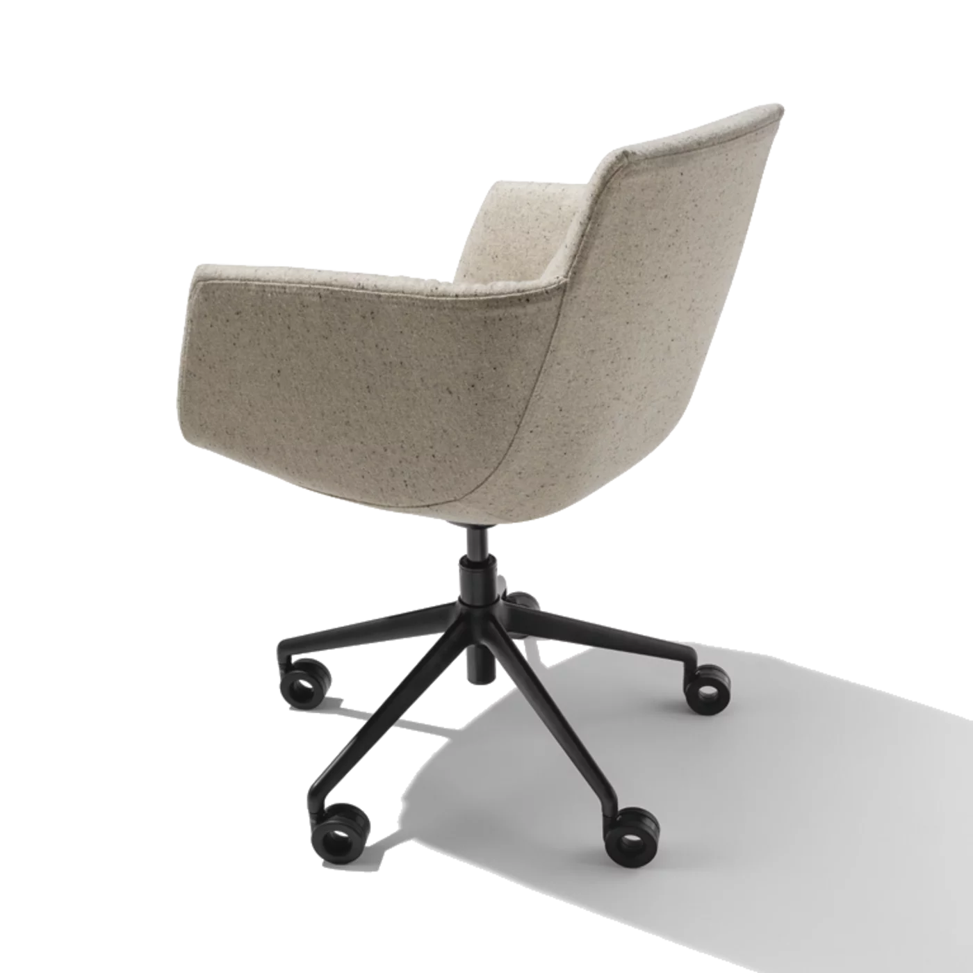 grand lui office swivel chair in fabric with black matt swivel base