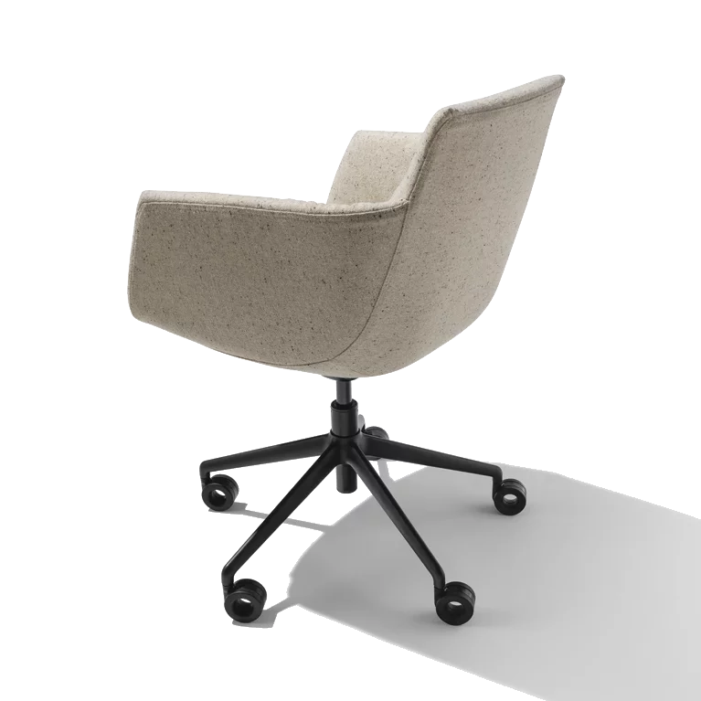 grand lui office swivel chair in fabric with black matt swivel base
