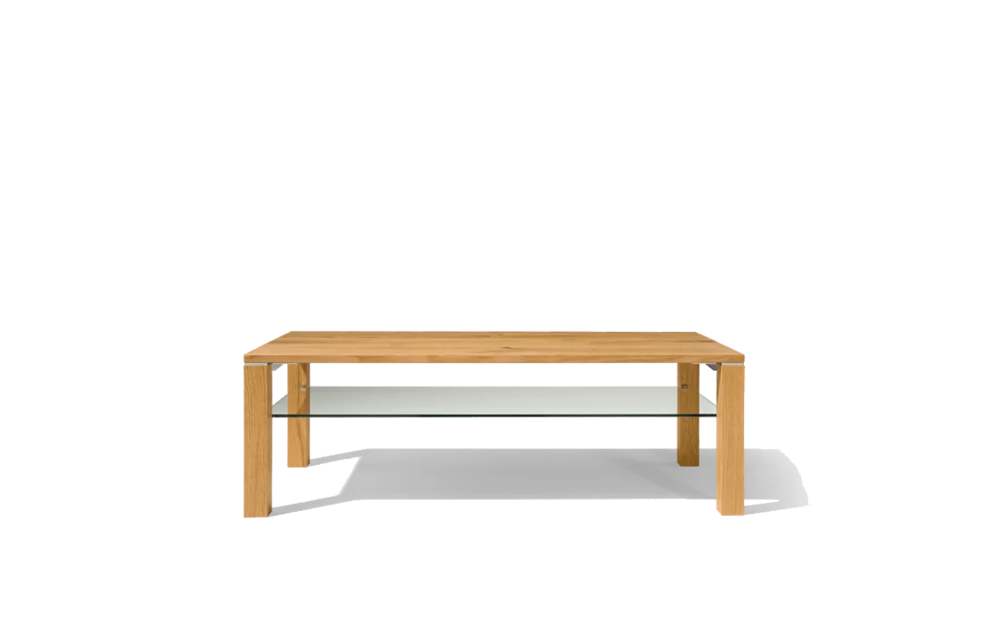 square coffee table cubus with storage space in solid wild oak