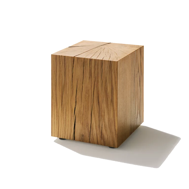 Design-Beistelltisch Eichenblock natur