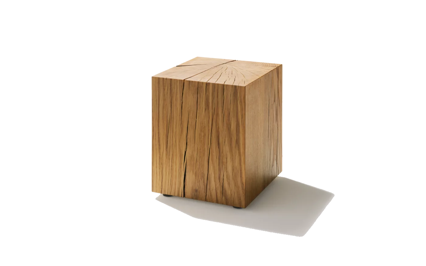 Design-Beistelltisch Eichenblock natur