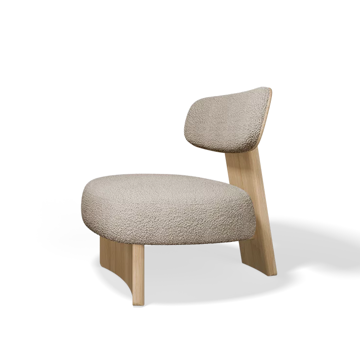 elliot Lounge Chair in Eiche Weißöl mit dem Nimbus nuvola Stoff