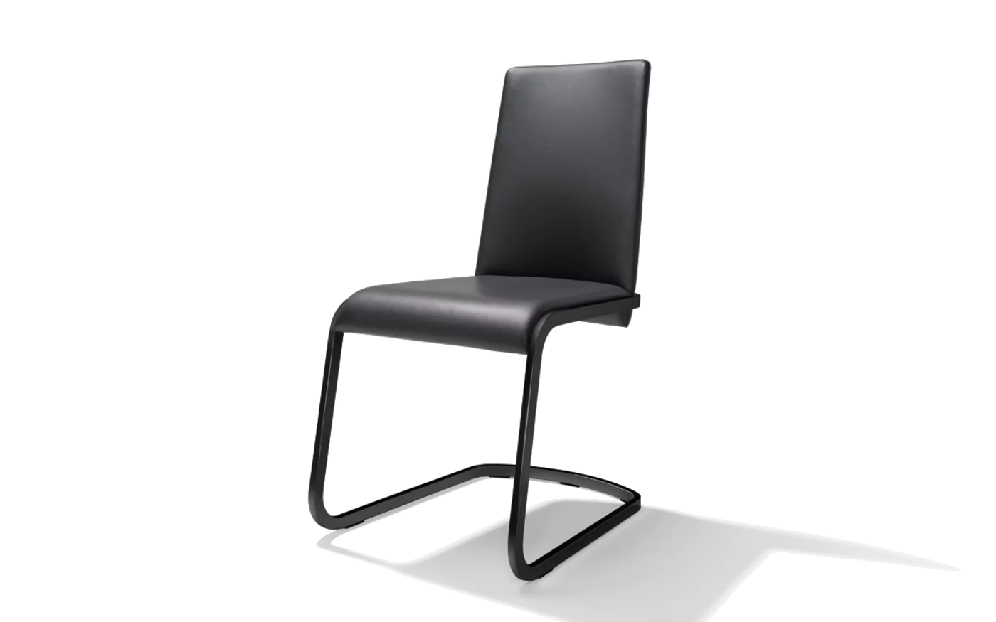 f1 cantilever chair upholstered with base frame in matt black