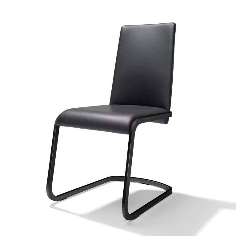 f1 cantilever chair upholstered with base frame in matt black