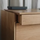 filigno Sekretär Schreibtisch aus Echtholz Eiche mit ausziehbarer Deckplatte, Detailansicht