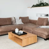eckiger Couchtisch lux mit Stauraum aus Massivholz Eiche Wild