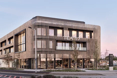 Exterior view of modern TEAM 7 building