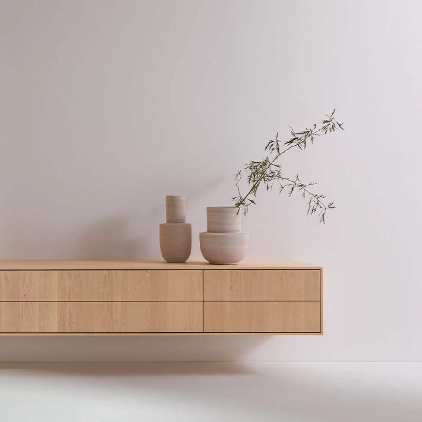 filigno wall unit in alder white oil with drawers