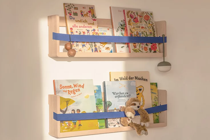 solid wooden decorative shelves with rubber bands and shelves decorative shelves in alder white oil with blue rubber bands and practical shelves